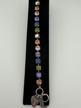 Mariana Medium Round Crystal Tennis Bracelet in Sassy Colorway Silver